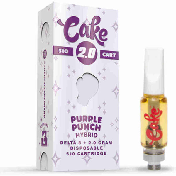 Cake Delta-8 510 Vape Cartridges 2g Purple Punch - Image 2