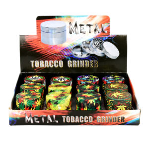 Rasta Hemp Leaves Grinder – 4pc/1.5″/Assorted – 12PC DISP