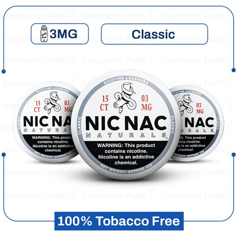 Nic Nac Classic 3mg Nicotine Pouches – 5 Cans