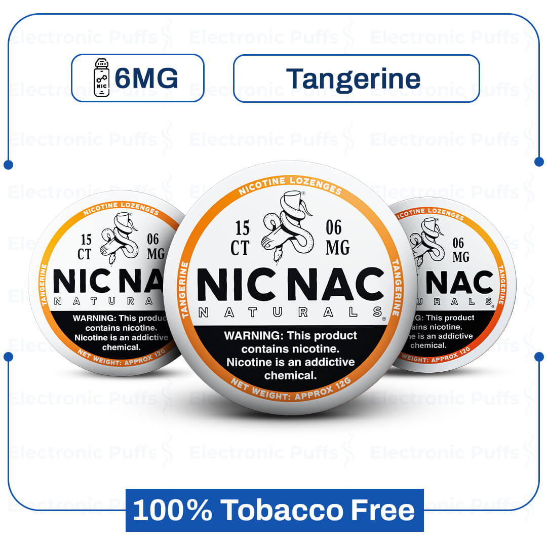 Nic Nac Tangerine 6mg Nicotine Pouches – 5 Cans